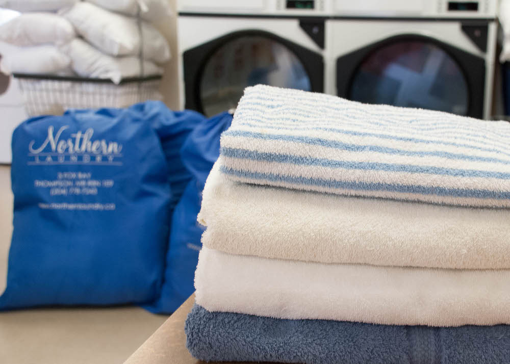 Drop-off laundry at Northern Laundry, Thompson, Manitoba